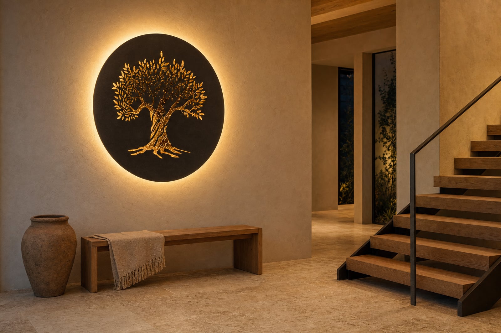 Energiebaum, Lichtkunstwerk aus dem Atelier Kathrin Geller