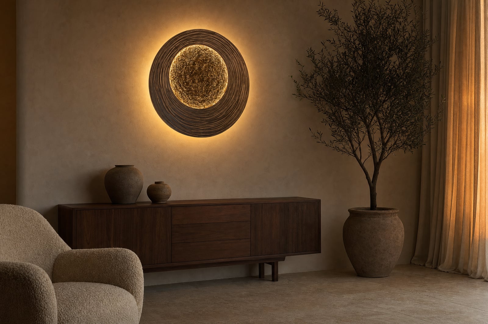 Megamond, Lichtkunstwerk aus dem Atelier Kathrin Geller